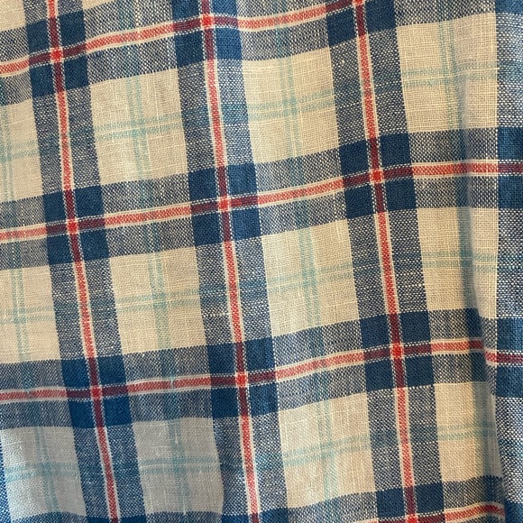 Plaid Faherty Linen Button Up - Picture 6 of 7